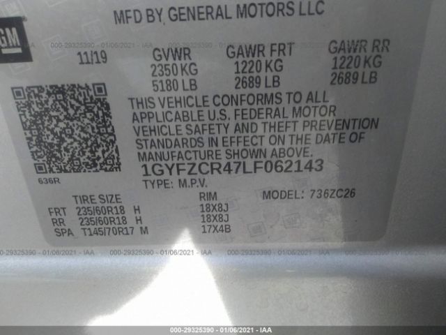 Cadillac XT4 2020 аукцион фото