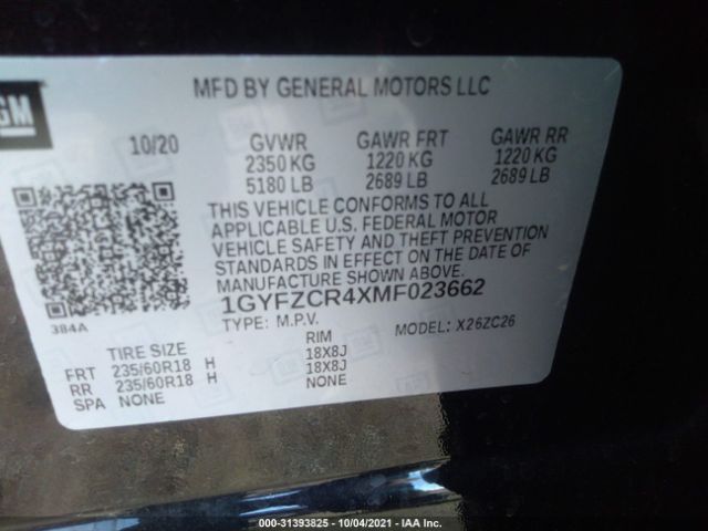 Cadillac XT4 2021 аукцион фото