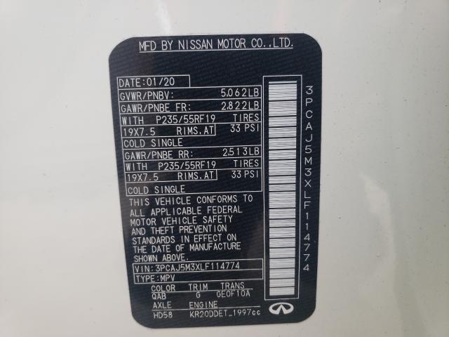 5N1DL0MM4LC539273 - Infiniti QX60 2020
