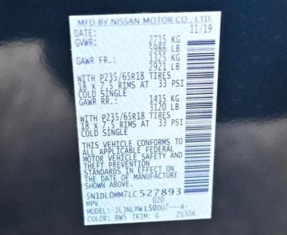 5N1DL0MM2LC503906 - Infiniti QX60 2020