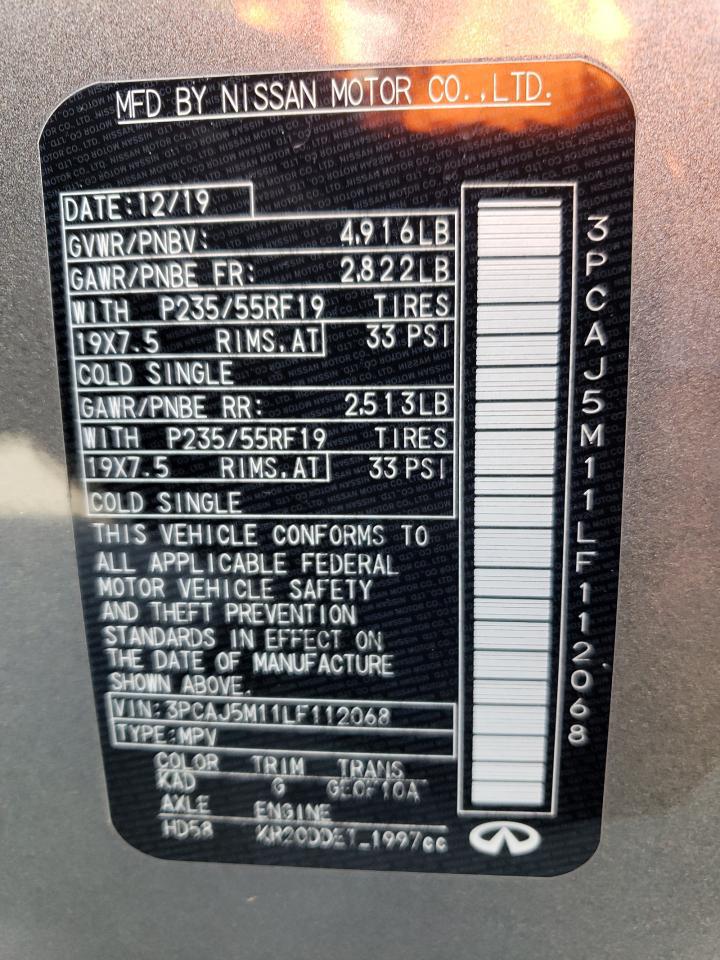 5N1DL0MM4KC531897 - Infiniti QX60 2019