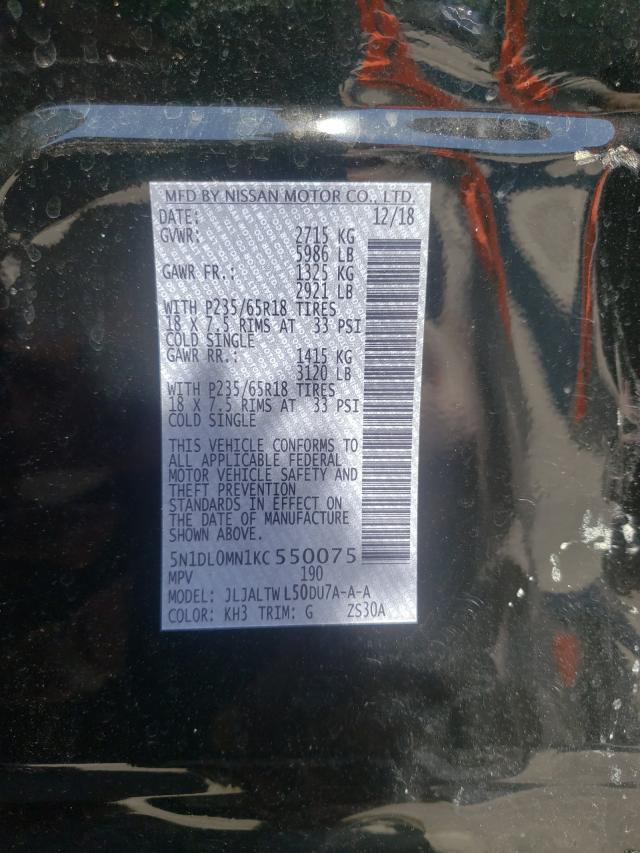 5N1DL0MM8KC557273 - Infiniti QX60 2019