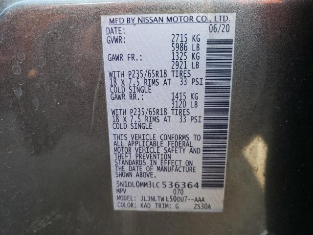 5N1DL0MN0LC524889 - Infiniti QX60 2020