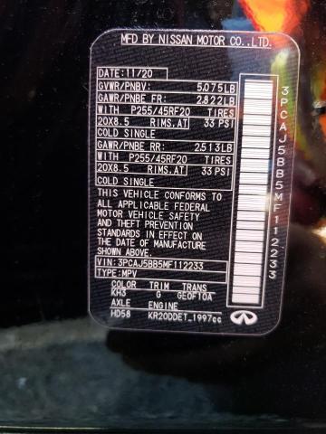 3PCAJ5BB1MF114254 - Infiniti QX50 2021