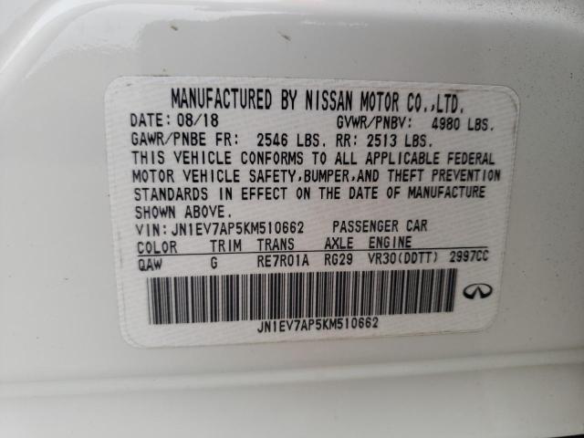 5N1DL0MM8KC501611 - Infiniti QX60 2019