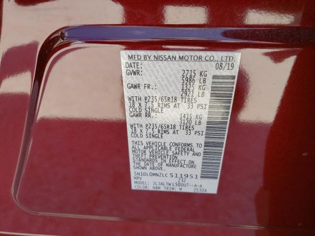 5N1DL0MN5KC535367 - Infiniti QX60 2019