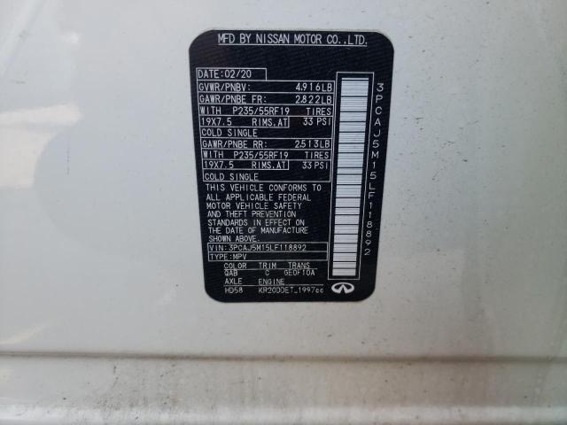 5N1DL0MN4LC514849 - Infiniti QX60 2020