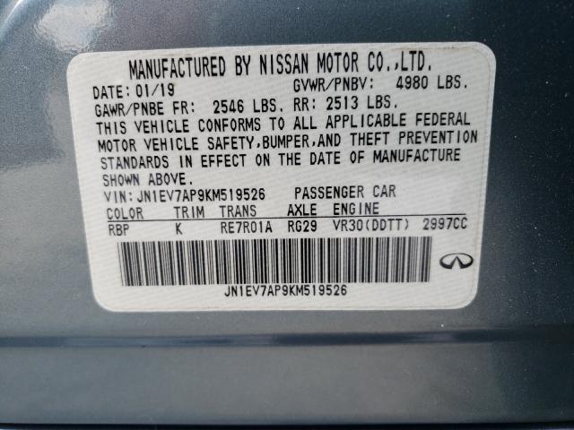 JN1EV7AR9KM551457 - Infiniti Q50 2019