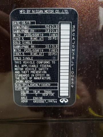 Infiniti QX50 2020 аукцион фото